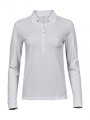 Dames Polo Lange Mouw Stretch Tee Jays 146 White